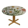 thumbnail image 3 of JEUXUS  Spring Summer Tablecloth  Round, Easter Watercolor Wild Flowers Blooming Floral Table Cover for Party Picnic Dinner Decor, 3 of 7