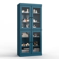thumbnail image 4 of 100% Solid Wood 32" Bathroom Cabinet with Clear Glass Doors and Adjustable Shelves, 4 of 6