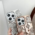 thumbnail image 2 of for iPhone Case,Luxury 3D Flower Hollow Floral ElectroPlated Gradient Bumper Camera Lens Protection Soft Shockproof Phone Case (Gold,iPhone 14 Pro Max), 2 of 6