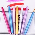 thumbnail image 4 of HLONK 12 PCS Portable Metal Shell Lip Brush Telescopic Nylon Fiber Lip Brush Retractable Makeup Brush (Mixed Color), 4 of 6