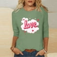 thumbnail image 5 of 3/4 Sleeve Love Heart Tunic Tops Crewneck Loose Casual Cute Spring Valentines Outfits 2026, 5 of 5