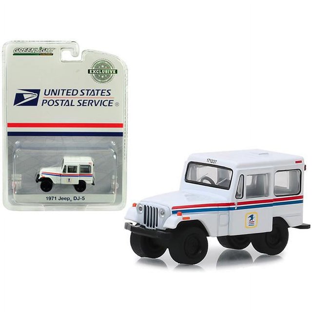 Greenlight 29997 1971 Jeep DJ-5 United States Postal Service USPS Blanc Passe-Temps Exclusif 1-64 Voiture Modèle Moulée sous Pression
