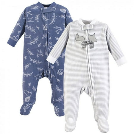 UPC: 0660168922868 | Yoga Sprout Baby Boy Fleece Zipper Sleep and Play 2pk  Forest  0-3 Months
