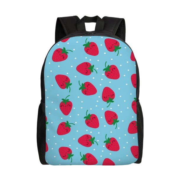 Fotbe Strawberries Mochila de Viaje para Laptop, Mochila Ejecutiva Delgada y Resistente 15.6"