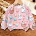 thumbnail image 4 of ITSAME Girls Sweatshirts, Long Sleeve Easter Print Round Neck Kids Loose Casual Pullover Top Multicolor 14-15T, 4 of 6