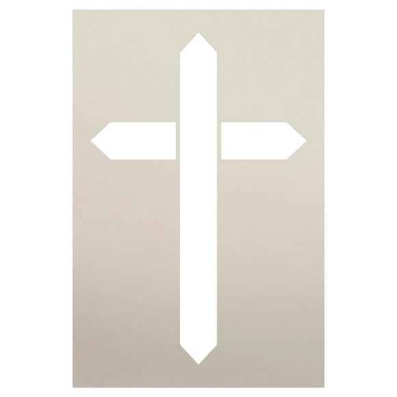 Christian Cross Stencil - Inspiring Pointed Design for DIY Painting Crafts, Faith Home Decor - Ideal for Fabric, Wood Signs - Size: 8 x 12 inches