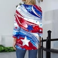 thumbnail image 4 of HAVUITYY Independence Day 3/4 Sleeve Sweaters for Womens, Plus Sized Fashion Flag Printed Crew-Neck Pullover, Women's Spring Going Out Tops for Gifts & Wear, 4 of 5