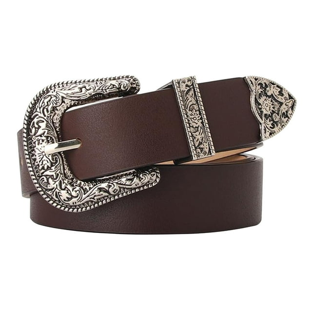 Cinturón de cuero para mujer Cinturón de cintura con hebilla café Zulema cinturones de cintura para mujeres vestidos