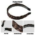 thumbnail image 4 of Unique Bargains 1 Pcs 1.18 Inch Wide Synthetic Hair Braided Headband Hair Hoop for Women and Girl Light Brown, 4 of 7