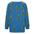 thumbnail image 4 of Christmas Sweaters For Women Funny Button Down Festive Coat Xmas Santa Christmas Tree Printed Cable Knit Pullover Blue, S, 4 of 7