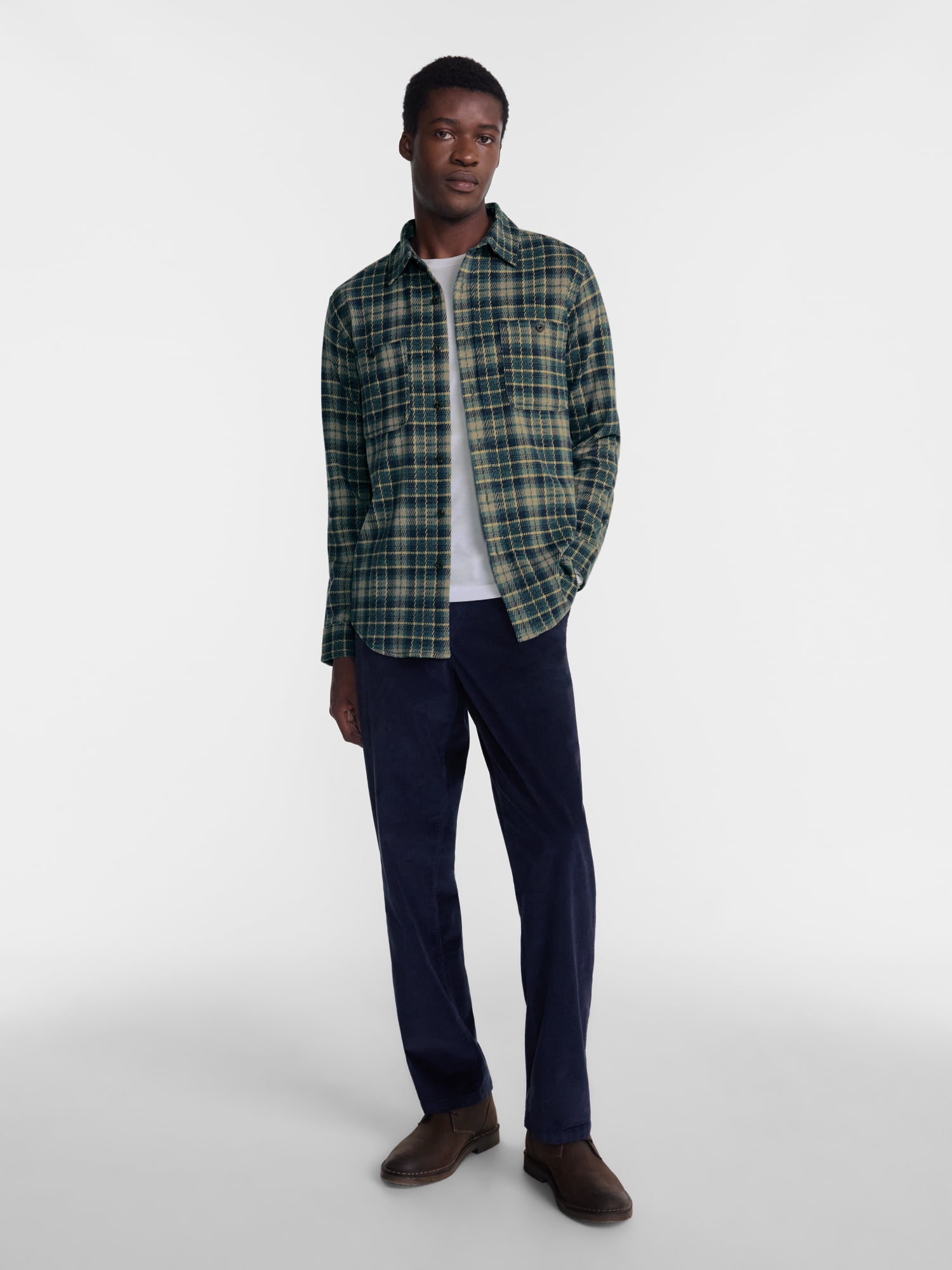 George Men's Knit Overshirt with Long Sleeves, Sizes XS-4XLT