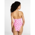 thumbnail image 4 of No Boundaries Floral Cut Out Bandeau One Piece Swimsuit, Women's XXS -XXL, 4 of 6