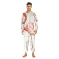 thumbnail image 2 of Flamingo and Shell Adult Onesie Pajamas Slim Fit Christmas One Piece Suit Pjs for Women and Men Hooded Zipper, 2 of 7