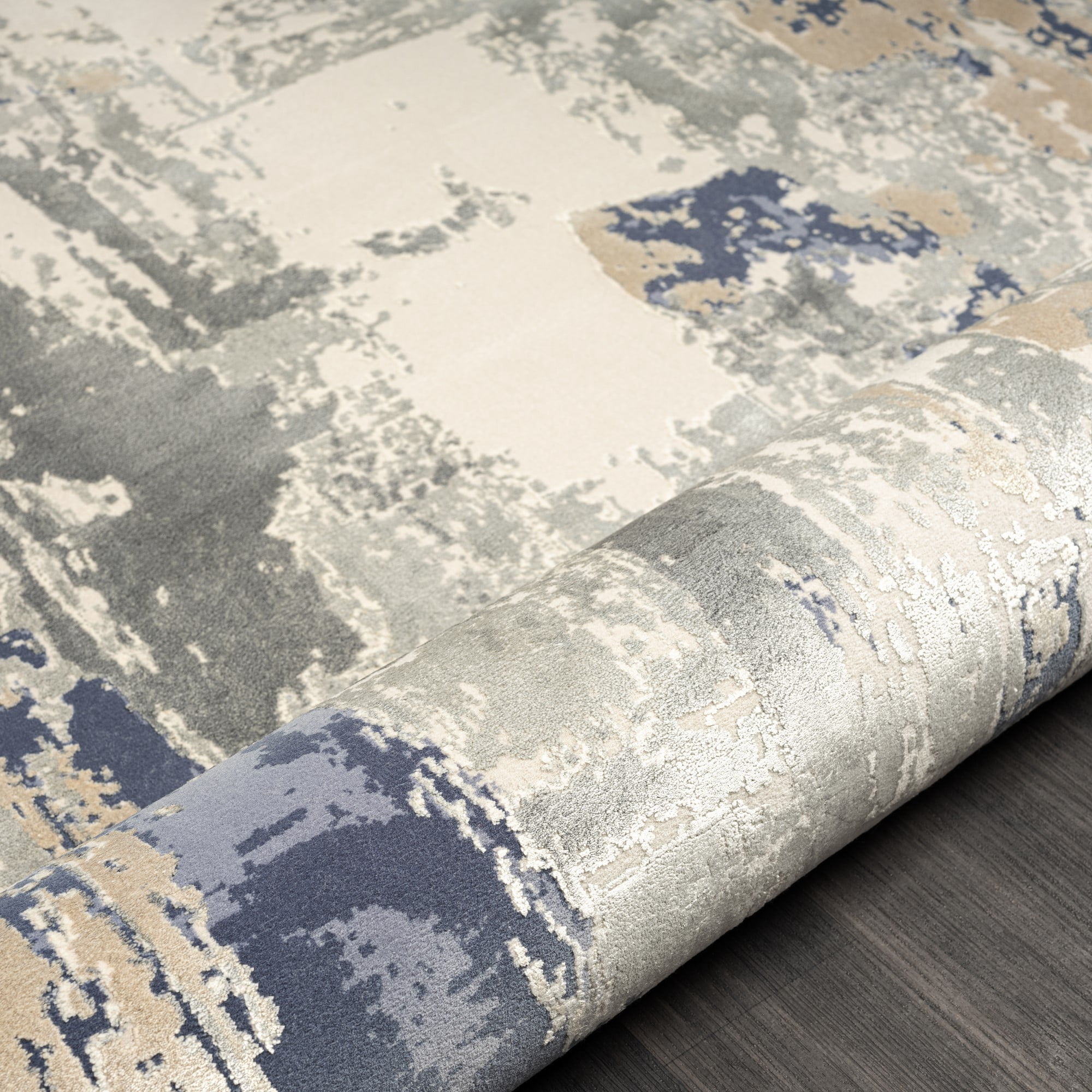 Ox Bay Dallas 2' x 7' Blue Abstract Premium Ultra-Soft Indoor Area Rug