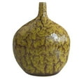 thumbnail image 1 of Benzara BM181000 Bellied Ceramic Vase with Dripping Glazed Texture, Yellow & Brown, 1 of 1