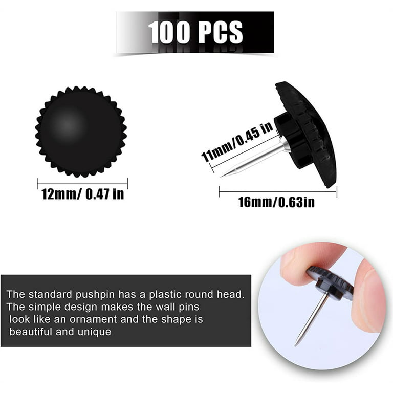 100Pcs Clear Push Pins for Cork Board, Decorative Thumb Tacks for