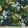 thumbnail image 2 of Ambesonne Floral Fabric by the Yard Upholstery, Leaves Daisy and Poppies, 1 Yard, Charcoal Grey Multicolor, 2 of 5