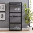 thumbnail image 4 of 69" Wine Bottle and Stemware Storage Shelf in Cerused Ash, 4 of 6