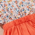 thumbnail image 2 of Gibobby Mameluco polar sin mangas con estampado de flores de verano para niñas pequeñas, prendas de vestir para recién nacidos, ropa para bebés(Naranja, 18-24 Meses), 2 of 5