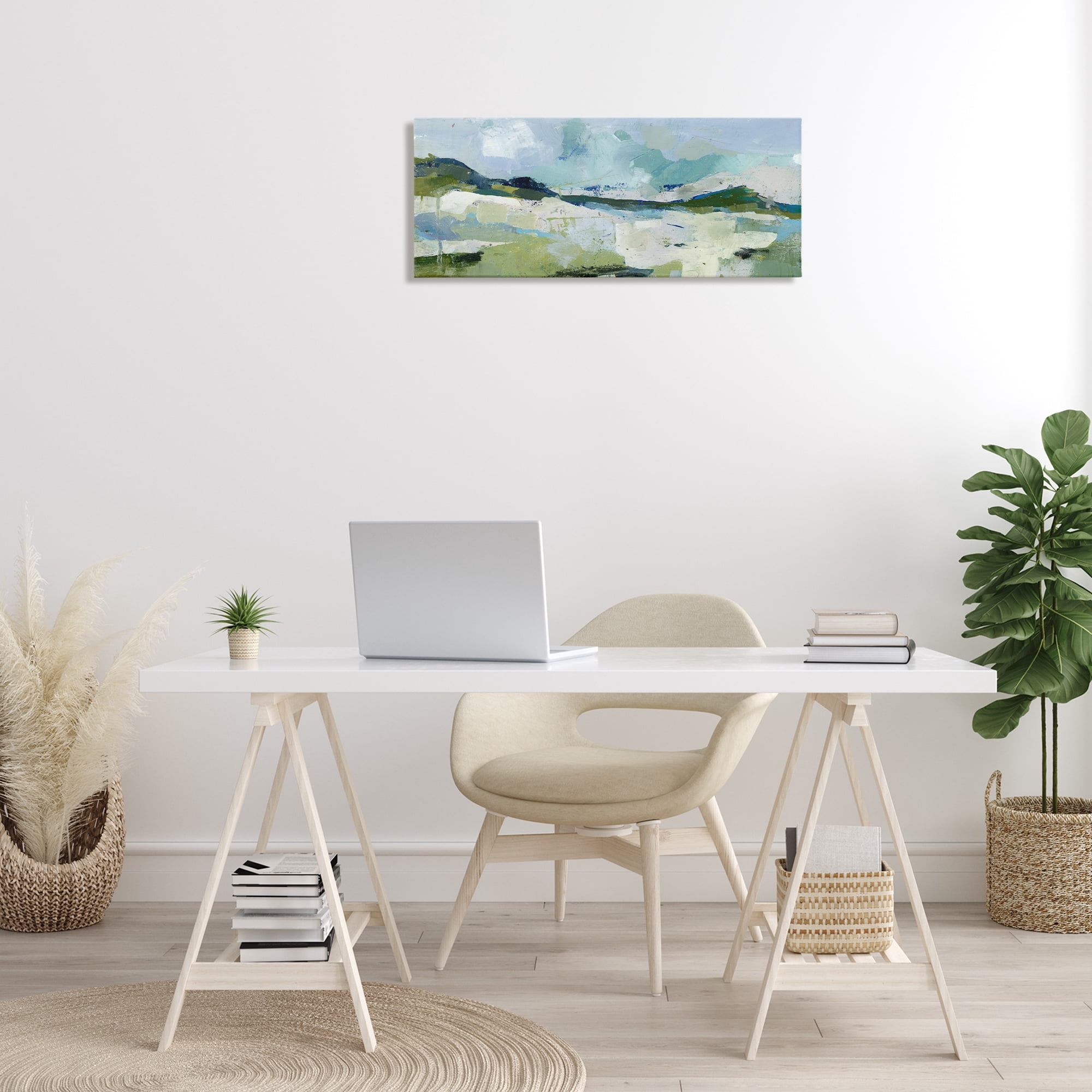 Stupell Industries Restless Landscape Impression Abstract Painting Wrapped Canvas Art Print Wall Art, 30 x 13
