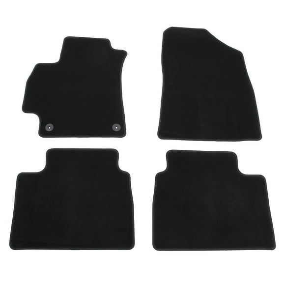 Ikon Motorsports Nylon Car Floor Mats Compatible with 2021-2025 Hyundai Elantra, OE Fitment Style Black Driver Passenger Car Carpets, Front Rear 4PCS Full Set