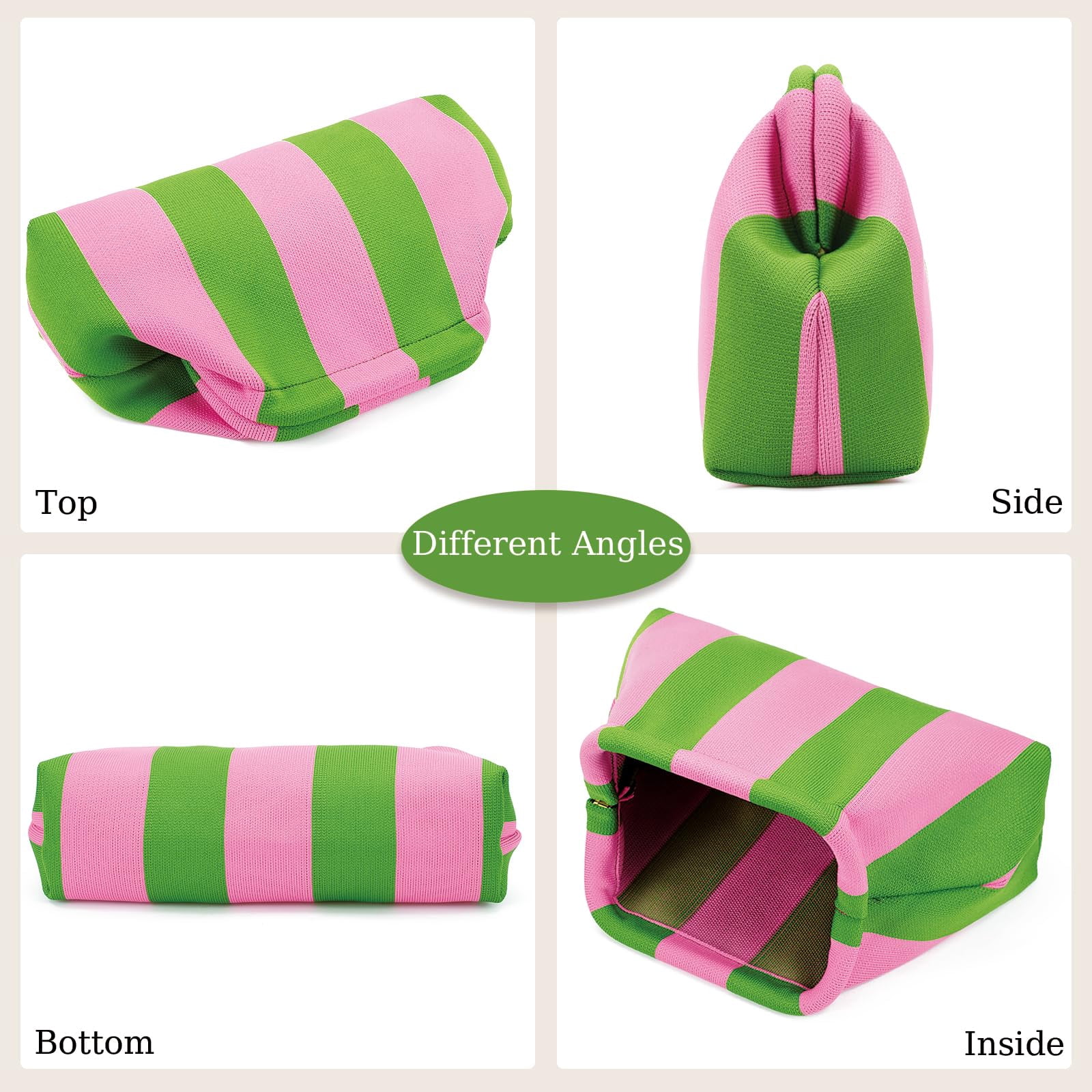 Summer Clutch Purses for Women Casual Crochet Dumpling Bag Colorblock Striped Cloud Clutch Handbags Casual Colorblock Bag Beach Clutch Purses Handbags