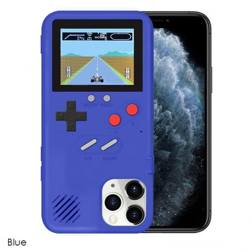 Retro Gaming Phone Case with 36 Games BuiltIn Blue iPhone XR