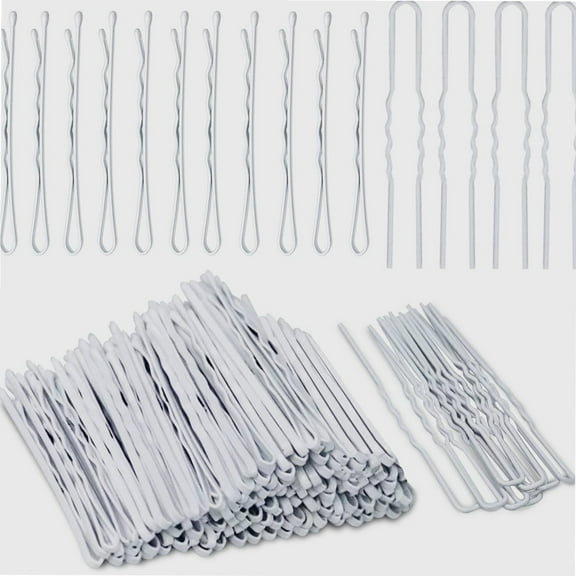 White Bobby Pins, 110 pcs Hair Pins Kit 100pcs White Hair Pins &10pcs White U-shaped Hair Pins with Box Hair Accessories for Women Girls, 2.2 Inch