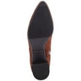 thumbnail image 4 of AQUA COLLEGE Womens Brown Buckle Accent Padded Tatum Almond Toe Block Heel Zip-Up Booties 10 M, 4 of 4