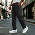 thumbnail image 6 of fatyb Mens Casual Pants Elastic Waist Drawstring Travel Pants Solid Color Lightweight Work Pants with Pockets, 6 of 7