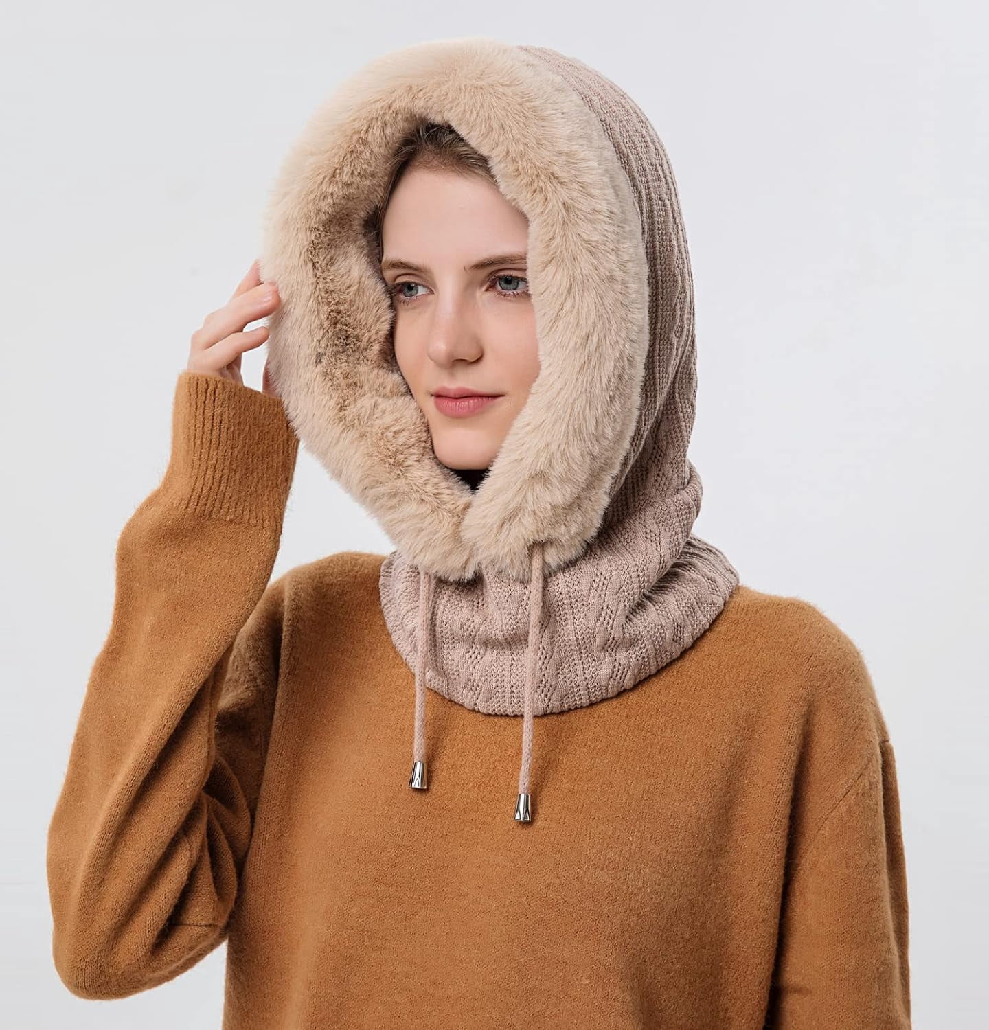 YooGuoGuo Women Winter One Piece Beanie Hat Slouchy Fleece Balaclavas Face Mask Neck Scarf Set Earmuff Ski Snow Knit Hats
