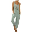 thumbnail image 1 of Pantalones casuales de talla grande, monos holgados con estampado y bolsillos grandes, pantalones casuales para mujer, 1 of 5
