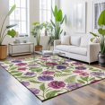 thumbnail image 3 of Area Rugs 4'x6'. Purple Green Botanical Carpet Runner Indoor Outdoor Rugs Home Decor Aesthetic, Spring Floral Summer Rustic Non Slip Mats Washable Accent Rug for Living Room Bedroom, 3 of 8