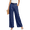 1278#Navy, variant on Women's Summer Casual Cotton Linen Palazzo Pants High Waist Wide Leg Loose Fit Pants Navy 2XL