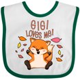 thumbnail image 3 of Inktastic Gigi Loves Me- cute baby fox Boys or Girls Baby Bib, 3 of 4