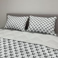 thumbnail image 2 of XO Comforter & Sham Bedding Set, Monochrome Style Lettering Hand Drawn by a Paintbrush Hugs and Kisses Theme, 3 pcs Duvet Set Microfiber Filling Quilt, 5 Sizes, Charcoal Grey and White, by Ambesonne, 2 of 4