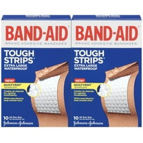 Band-Aid Tough-Strips Waterproof Adhesive Bandages, 10 strips Extra Large All One Size