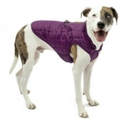 Kurgo Loft Dog Jacket, Reversible Dog Coat, Wear with Harness or Sweater, Water Resistant, Reflective, Winter Coat For Medium Dogs (Deep Violet, M)