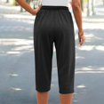 thumbnail image 4 of Pants for Women Solid Color Drawstring Loose Fit Jogger Shorts Mid Length Summer Business Casual Pants With Pockets, 4 of 5