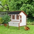 thumbnail image 2 of GVN Chicken Coop, Pet Hutch, Hen House,47" Chicken Coop Wooden Chicken House Rabbit Hutch with Nesting Box and Handles, 2 of 11