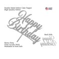 thumbnail image 3 of Happy Birthday Glitter Cake Topper, Birthday Party Decorations Ideas, Sturdy Doubled Sided Glitter, Acrylic Stick (Silver), 3 of 4