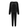 thumbnail image 6 of MSJUHEG Knit Sets Two Piece Women,Knit Lounge Sets for Women,Knit Matching Set,Two Piece Sets for Women,Fall/Winter Two Long Sleeved Hoodie And Sweatpants Suit,Lounge Sets for Women Black XL, 6 of 7