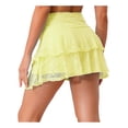 thumbnail image 2 of Doomiva Women's Lace Layered Mini Skirt Outfits A Line Cute Tiered Ruffle Skirt Y2K Streetwear Yellow M, 2 of 6