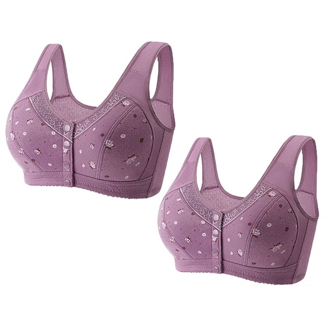 WZXFASHION High Support Bras For Women Adjustable Strap Full Coverage Up Bras Comfortable No Underwire Wireless Bras Bra Grey L