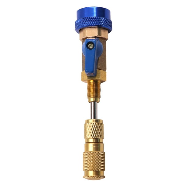 Instalador y extractor rápido de núcleos de válvulas R134A de sitedv88, ajustable para automóviles. Azul de baja presión