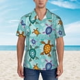 thumbnail image 2 of Sikiie Turtles And Sea Print Men's Hawaiian Shirt, Summer Beach Button Pocket Short Sleeve T-Shirt,XX-Large, 2 of 7