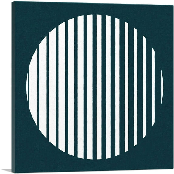 ARTCANVAS Mid-Century Modern Blinded Moon in Teal Canvas Art Print - Size: 26" x 26" (1.50" Deep)