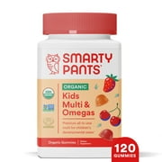 SmartyPants Organic Kids Multi & Vegetarian Omega 3 Gummy Vitamins with D3, C & B12 - 120c