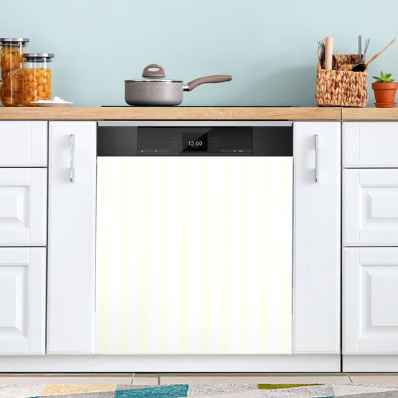Dailycode Dishwasher Magnet Cover Magnetic Fridge Door Cover Home Kitchen Decor, Off-white and White Stripes, 23"x 26"