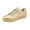 Gold, variant on Willtoo Womens Faux Leather Platform Lace Up Sneaker Low Top Chain Accent Fashion Footwear Smooth Solid Color Chunky Sole Daily Footwear